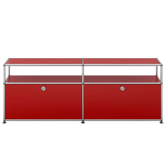USM Tall Media Unit | Ruby Red Lacquer Panels