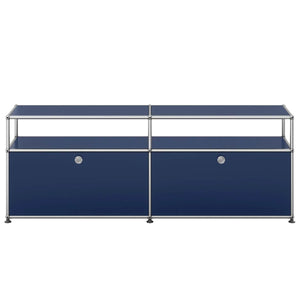 USM Tall Media Unit | Steel Blue Lacquer Panels