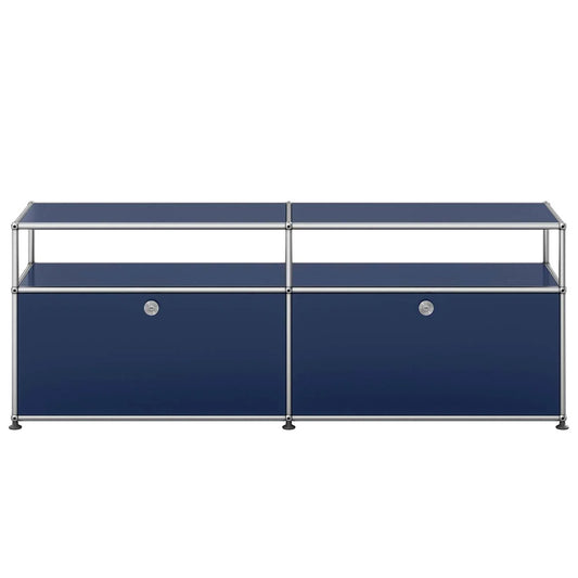 USM Tall Media Unit | Steel Blue Lacquer Panels