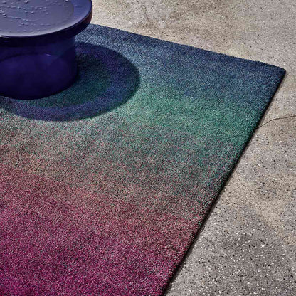 Technicolour Field Rug 200cm | Day Purply Greens 100% Bamboo Viscose 0695