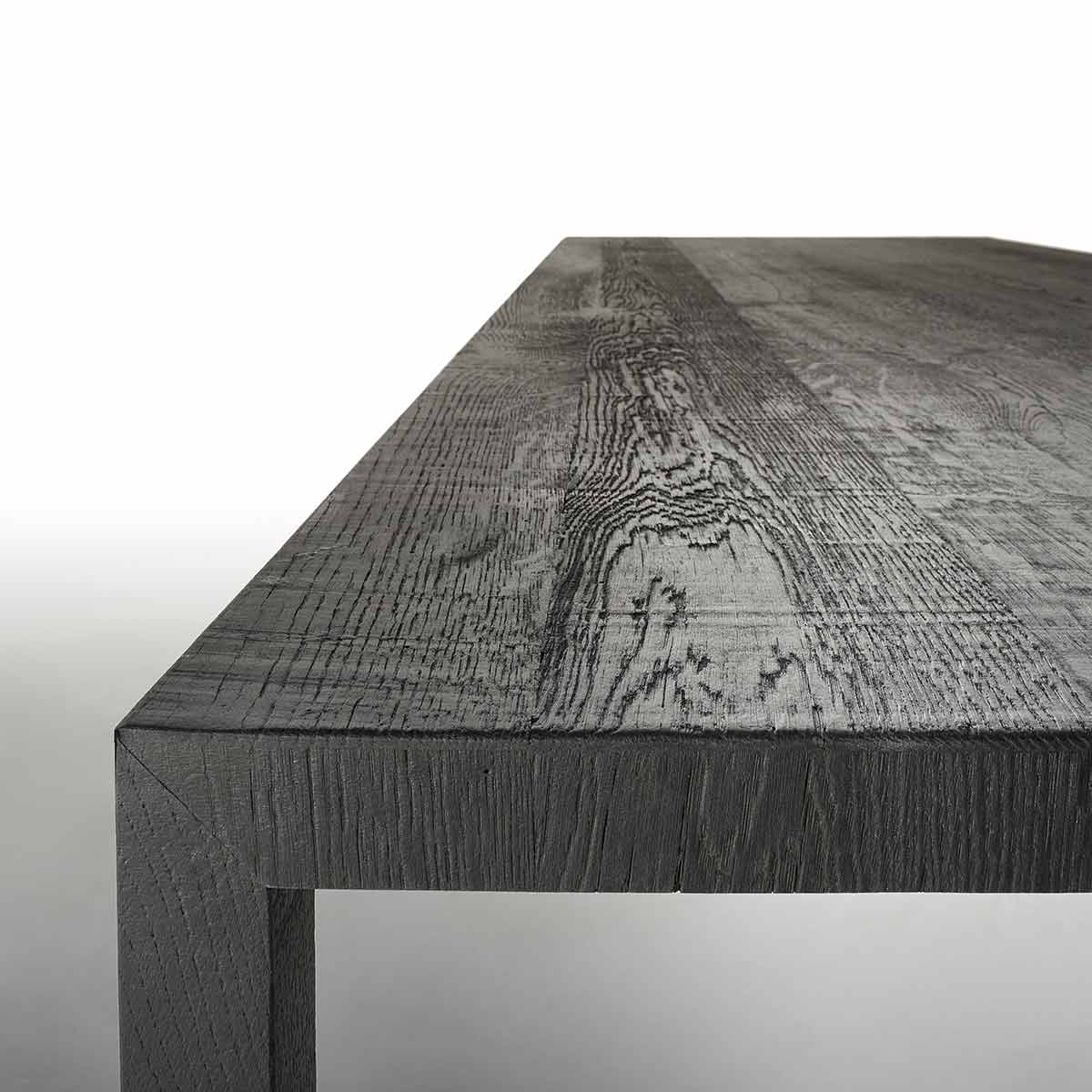 Tense Material Table | Carbonised Wood Wrapped Top and Legs