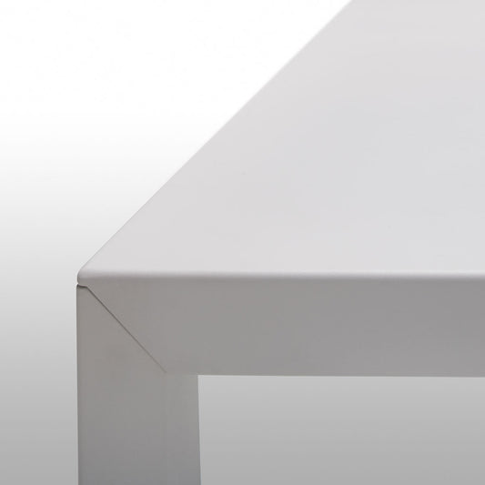 Tense Outdoor Table | White Goffered Aluminium