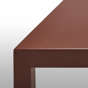Tense Outdoor Table | Corten Red Goffered Aluminium