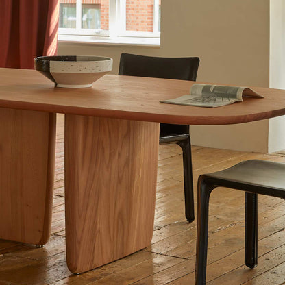 Tobi-Ishi Dining Table | Natural Brushed Elm Wood