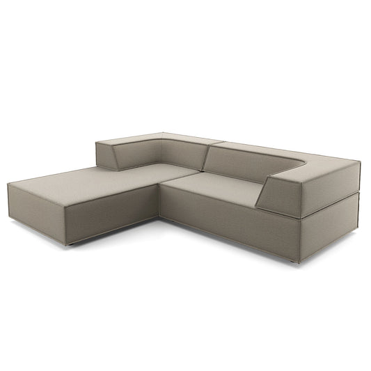 Trio Sofa with Chaise | Taupe 8143 Fabric Upholstery