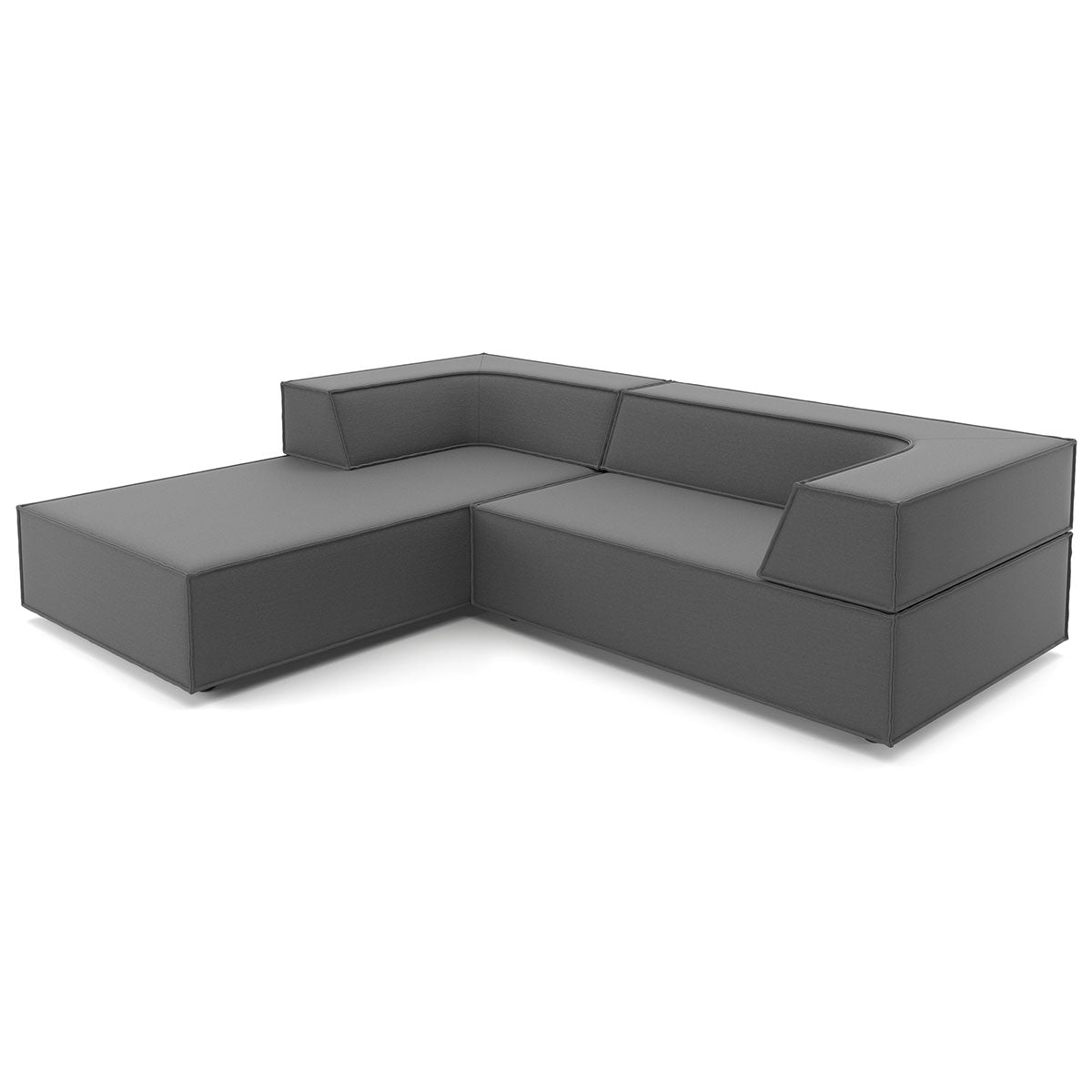 Trio Sofa with Chaise | Dark Grey 8145 Fabric Upholstery
