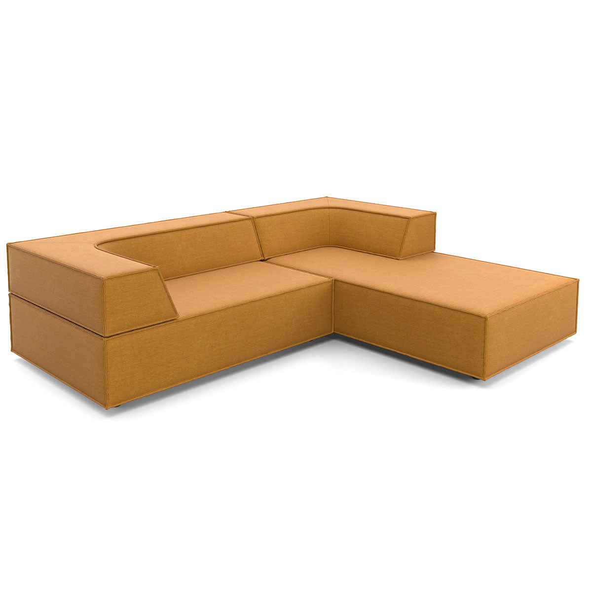 Trio Sofa with Chaise | Curry 8164 Fabric Upholstery