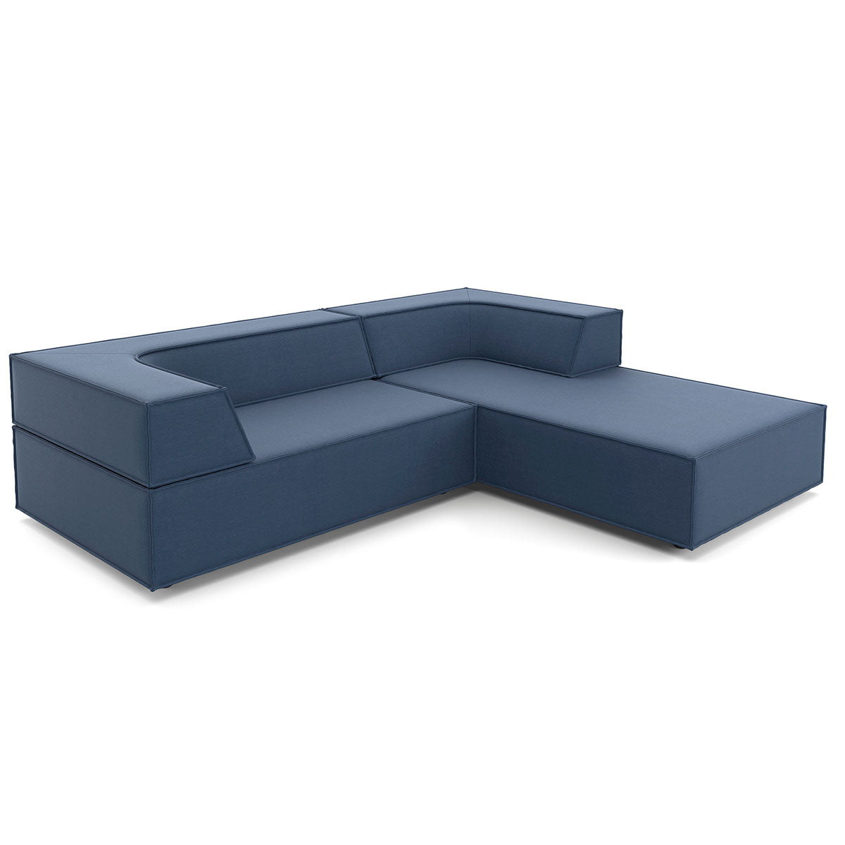 Trio Sofa with Chaise | Cornflower Blue 8171 Fabric Upholstery