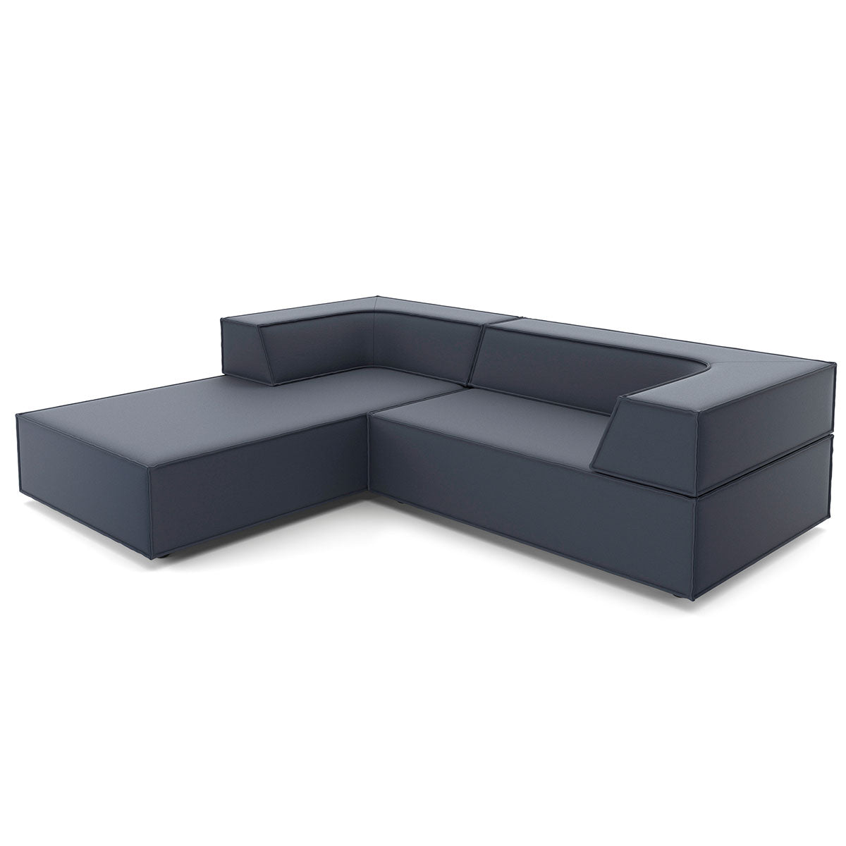 Trio Sofa with Chaise | Midnight Blue 8146 Fabric Upholstery