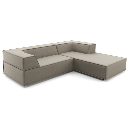 Trio Sofa with Chaise | Taupe 8143 Fabric Upholstery