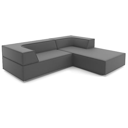 Trio Sofa with Chaise | Dark Grey 8145 Fabric Upholstery