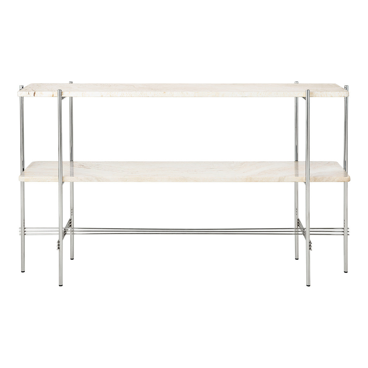 TS Console 2 Shelf | White Travertine Shelves