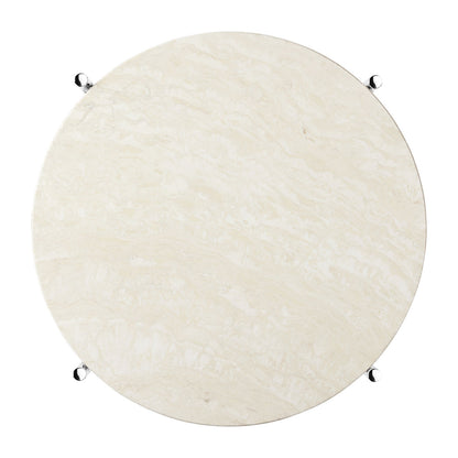 TS Side Table | White Travertine Top