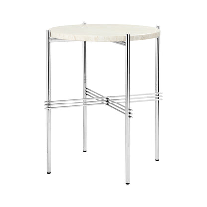 TS Side Table | White Travertine Top