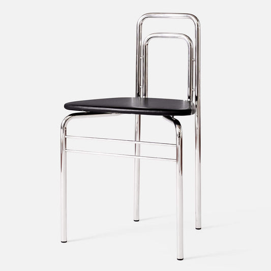 Tube Chair | Black Elegance Leather Upholstery