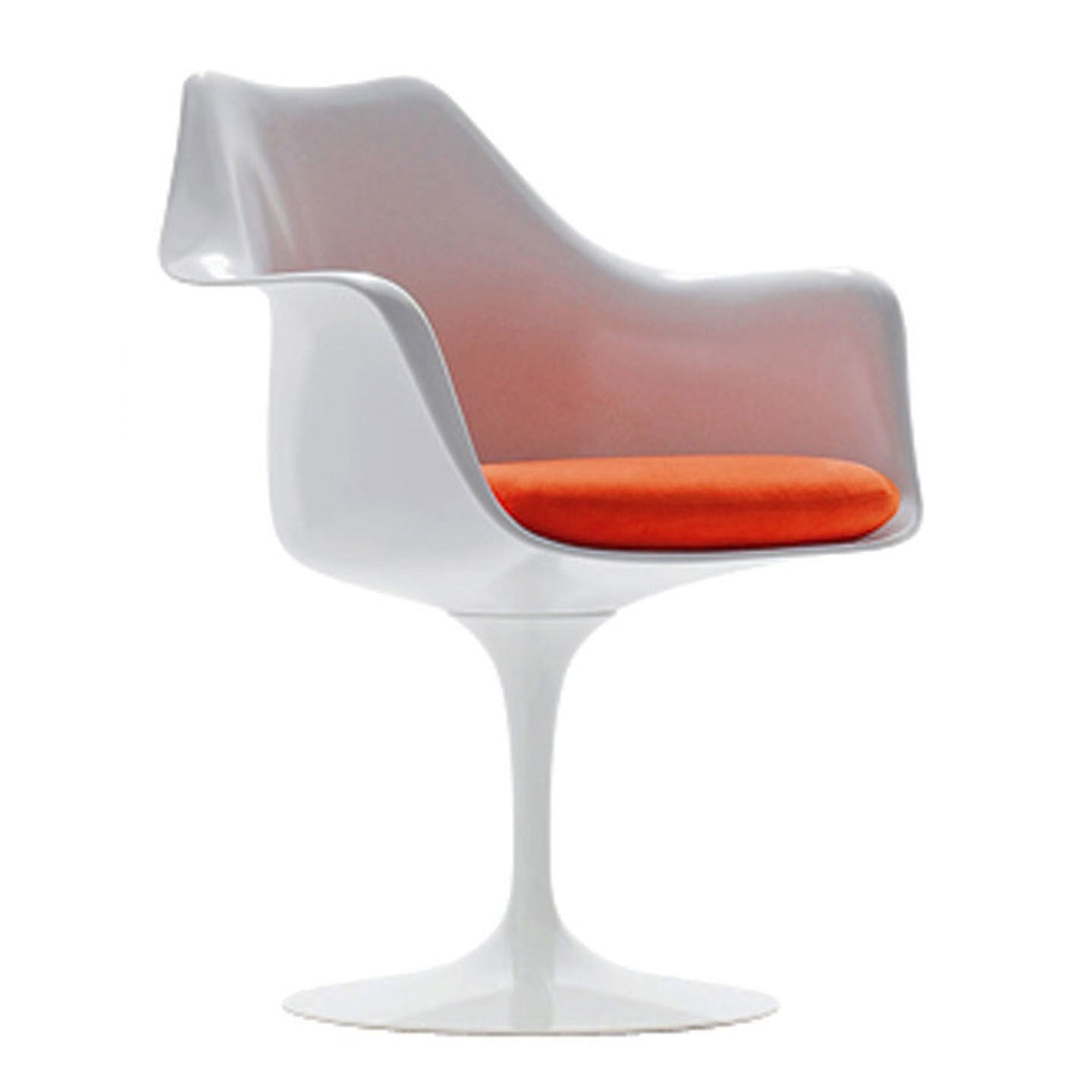 Tulip Armchair with Seat Pad | White Fibreglass Shell