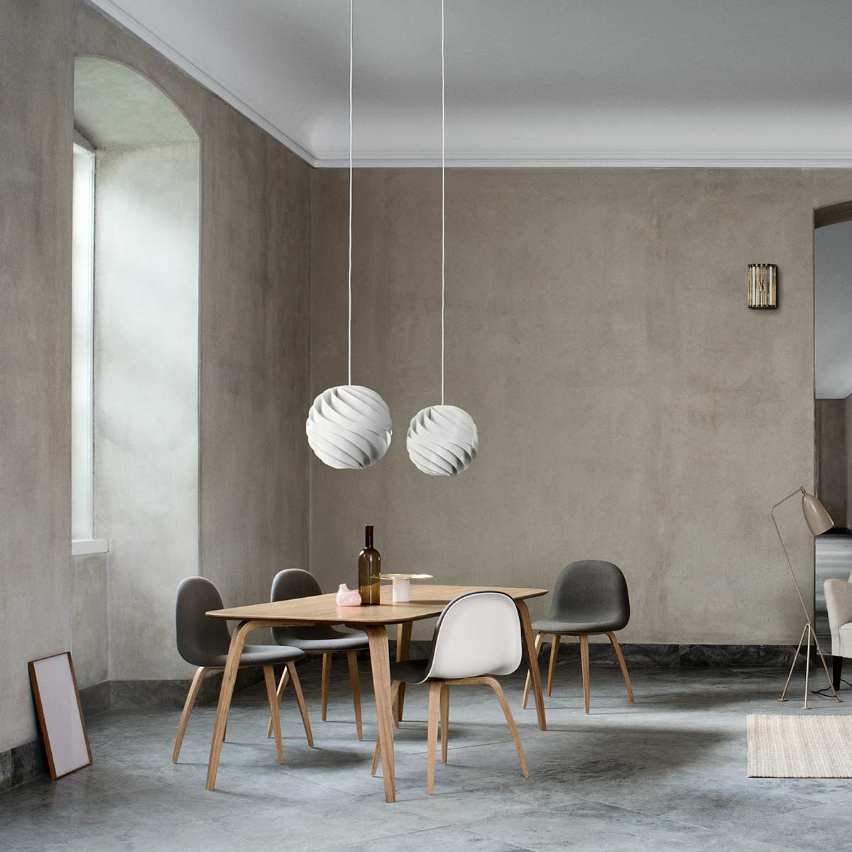 Turbo Pendant Light Large | Alabaster White Glossy Finish