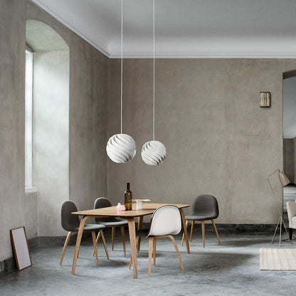 Turbo Pendant Light Large | Alabaster White Glossy Finish