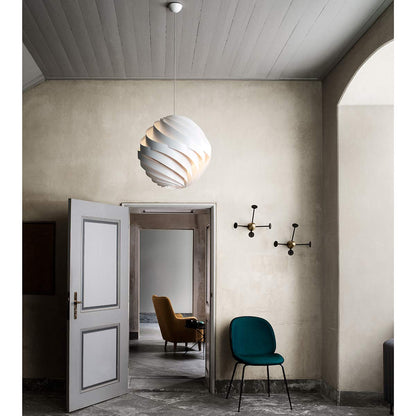 Turbo Pendant Light Large | Alabaster White Glossy Finish