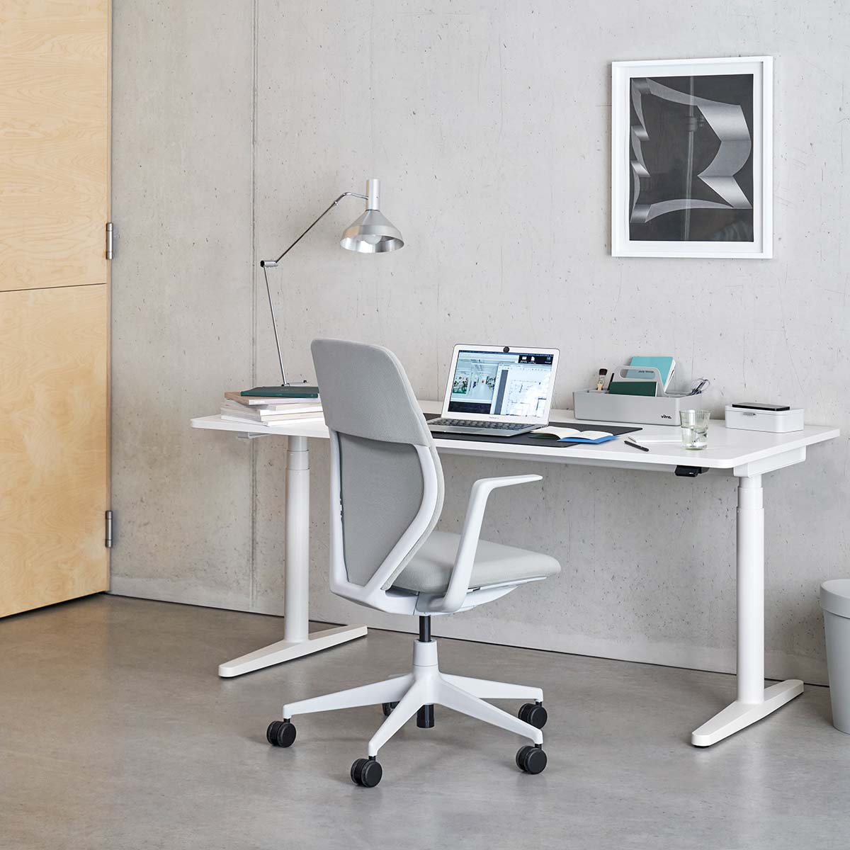 Tyde 2 Home Desk | Soft Light Melamine Top