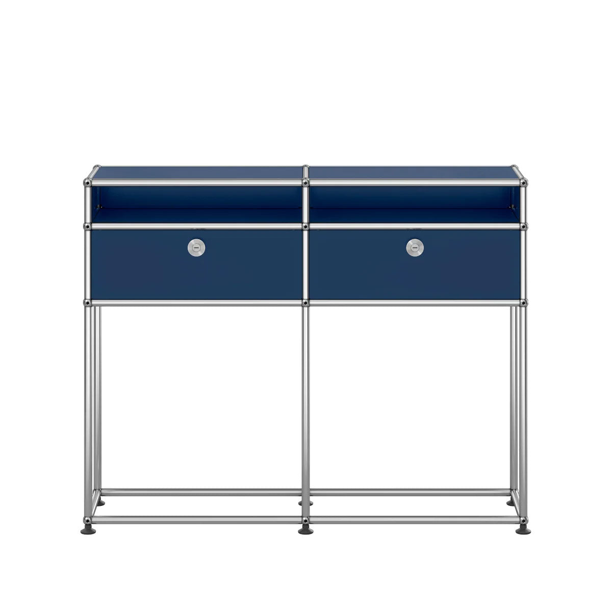 USM Small Narrow Console | Steel Blue Lacquer Panels
