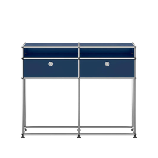 USM Small Narrow Console | Steel Blue Lacquer Panels