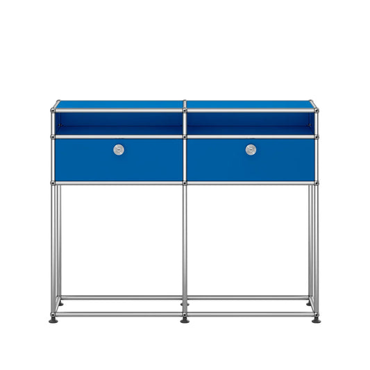 USM Small Narrow Console | Gentian Blue Lacquer Panels