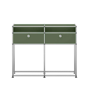 USM Small Narrow Console | Olive Green Lacquer Panels