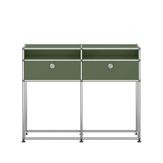 USM Small Narrow Console | Olive Green Lacquer Panels