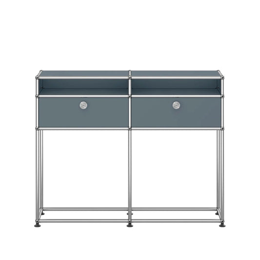 USM Small Narrow Console | Medium Grey Lacquer Panels