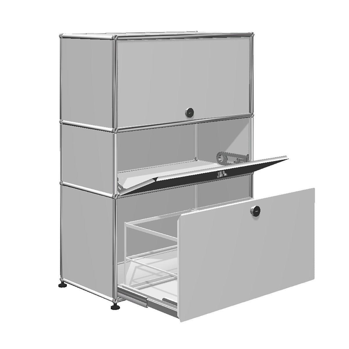 USM Bureau with Drawer | Light Grey Lacquer Panels