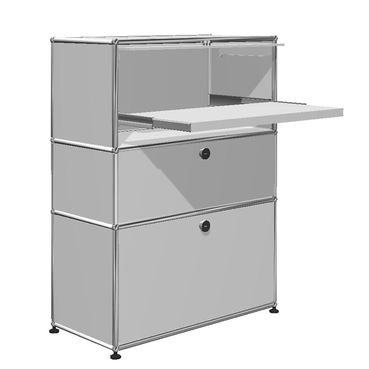 USM Bureau with Drawer | White Lacquer Panels
