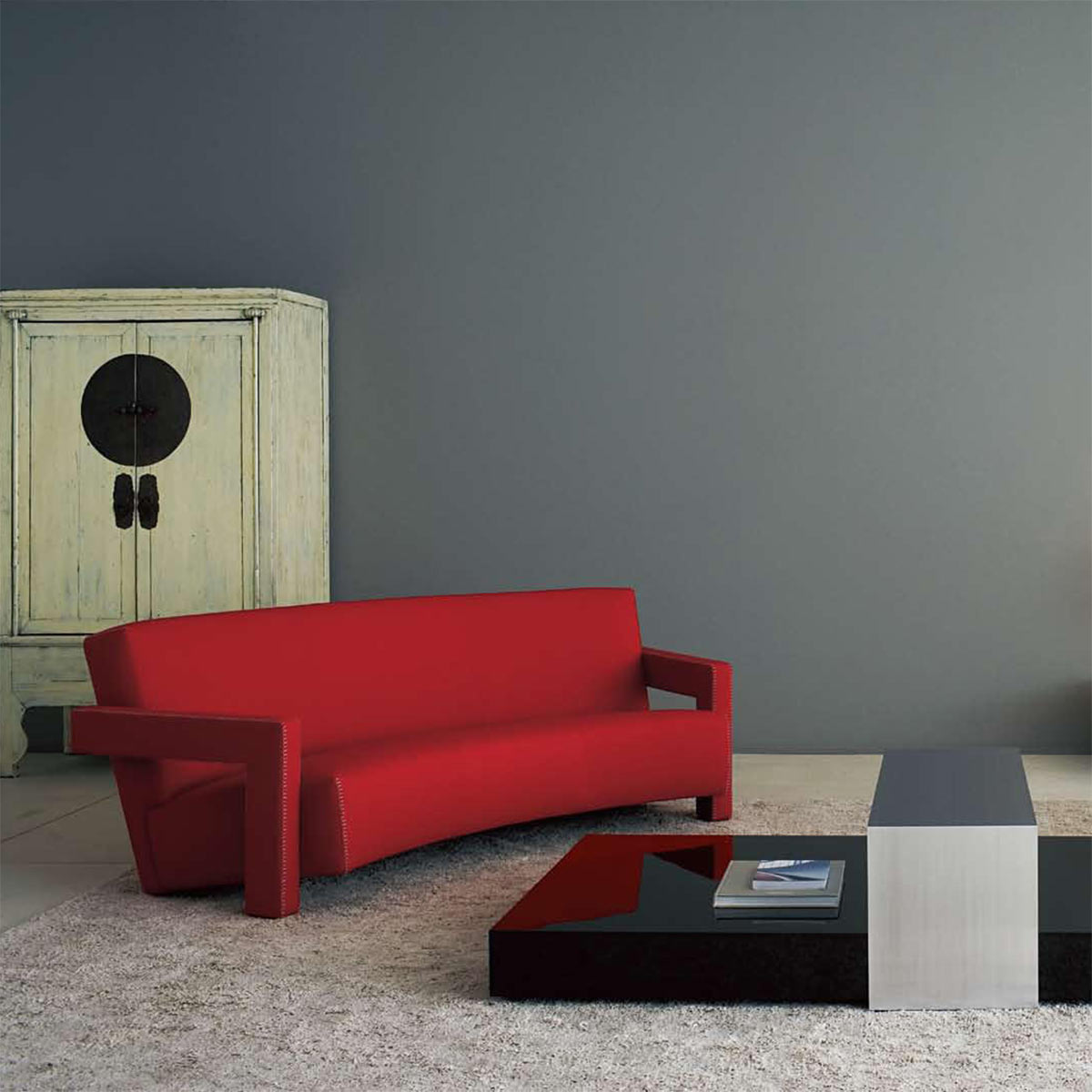 Utrecht 3 Seat Curved Sofa | Lincoln 13L579 Tomato
