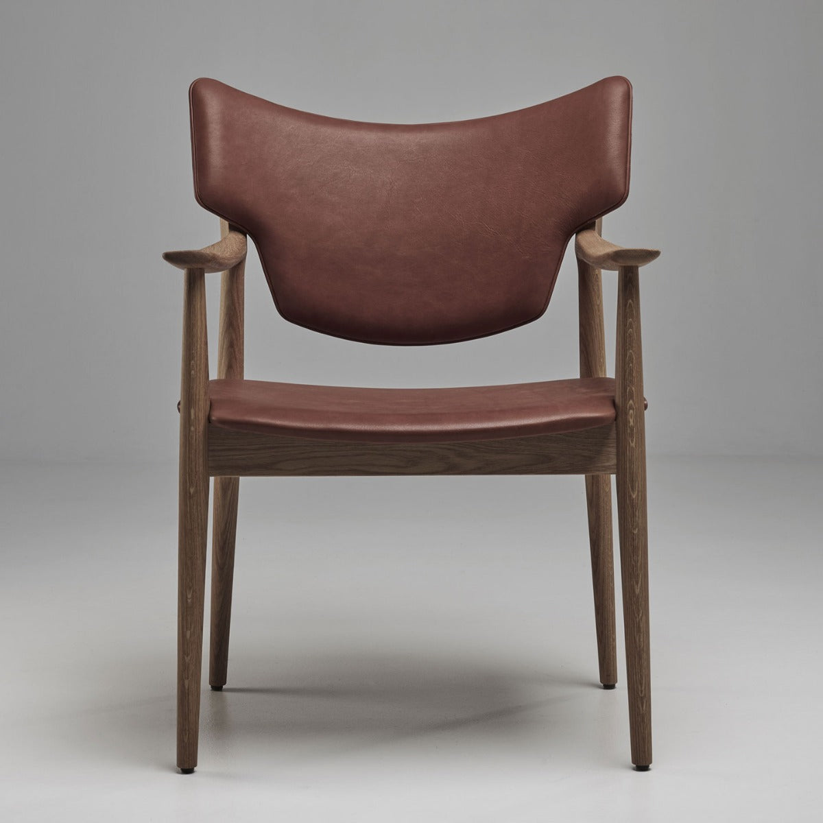 Veng Dining Armchair | Coffee Leather Seat and Back