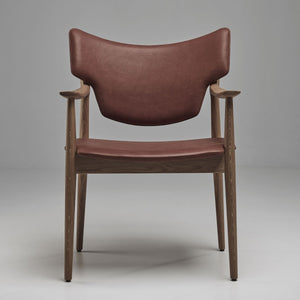 Veng Dining Armchair | Coffee Leather Seat and Back