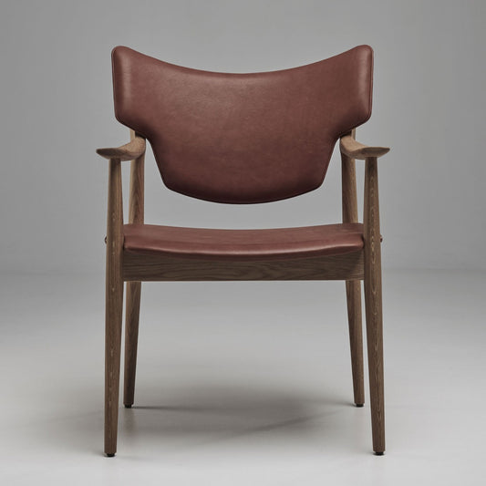 Veng Dining Armchair | Coffee Leather Seat and Back