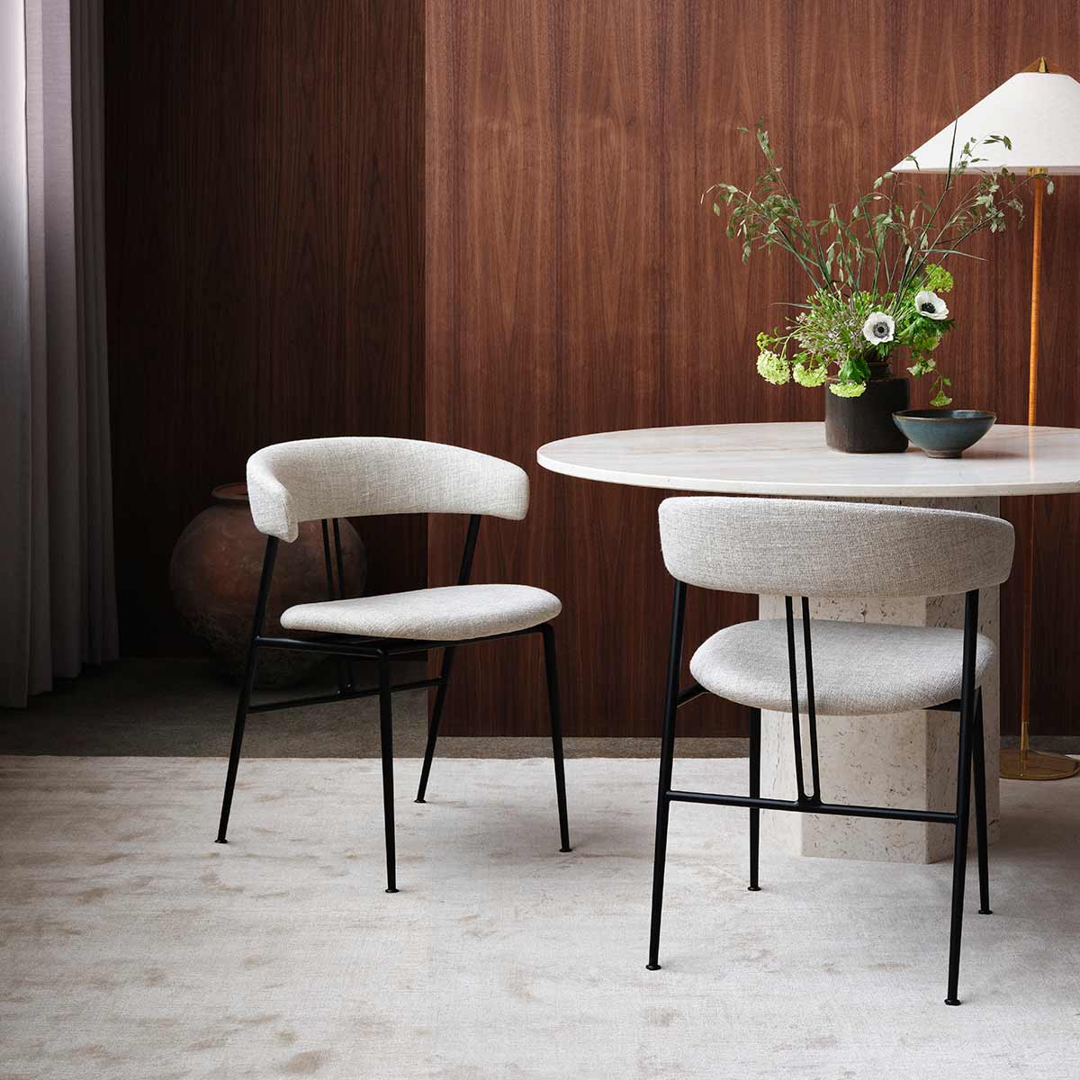 Violin Chair Fully Upholstered | Silver 60152 Tempt Fabric