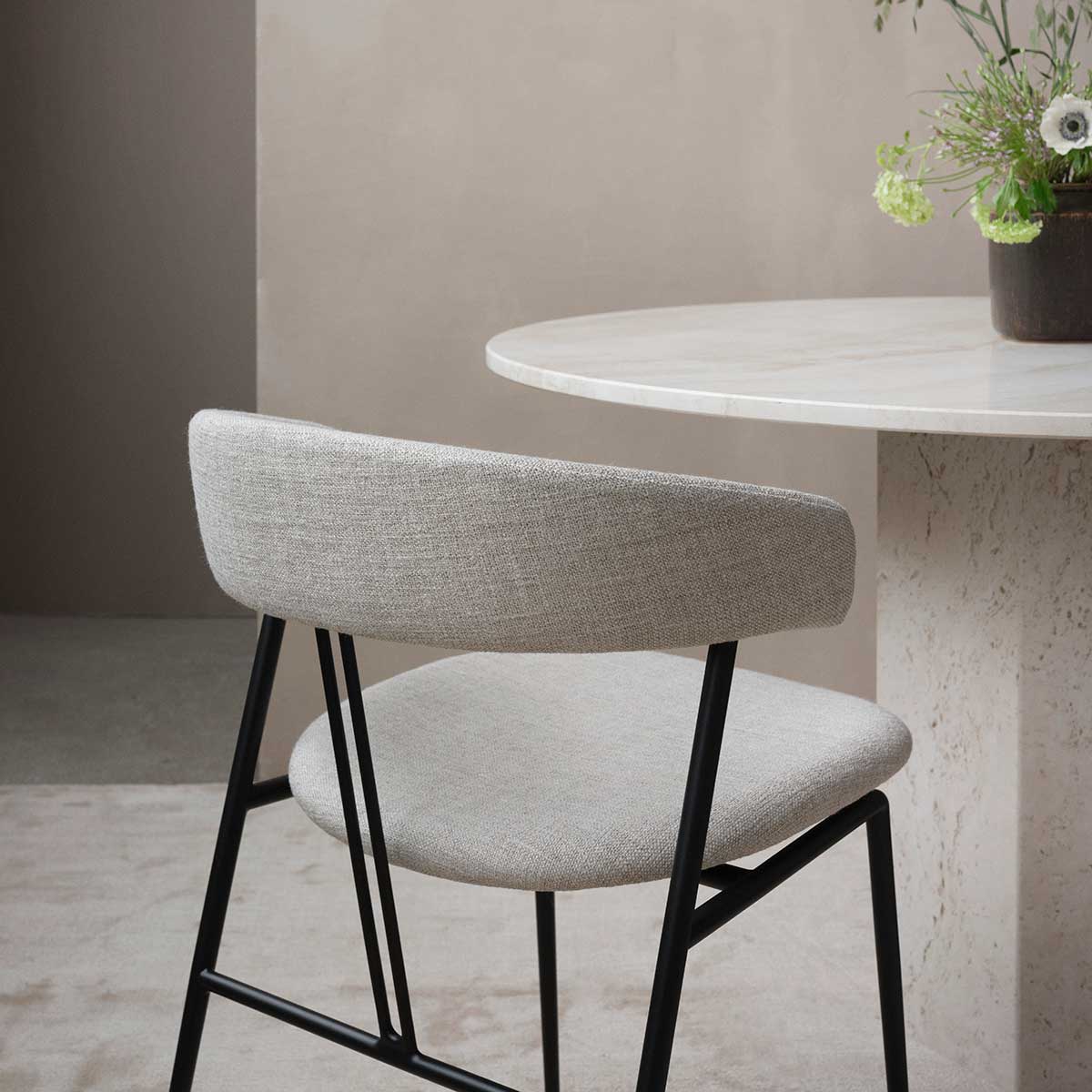 Violin Chair Fully Upholstered | Silver 60152 Tempt Fabric