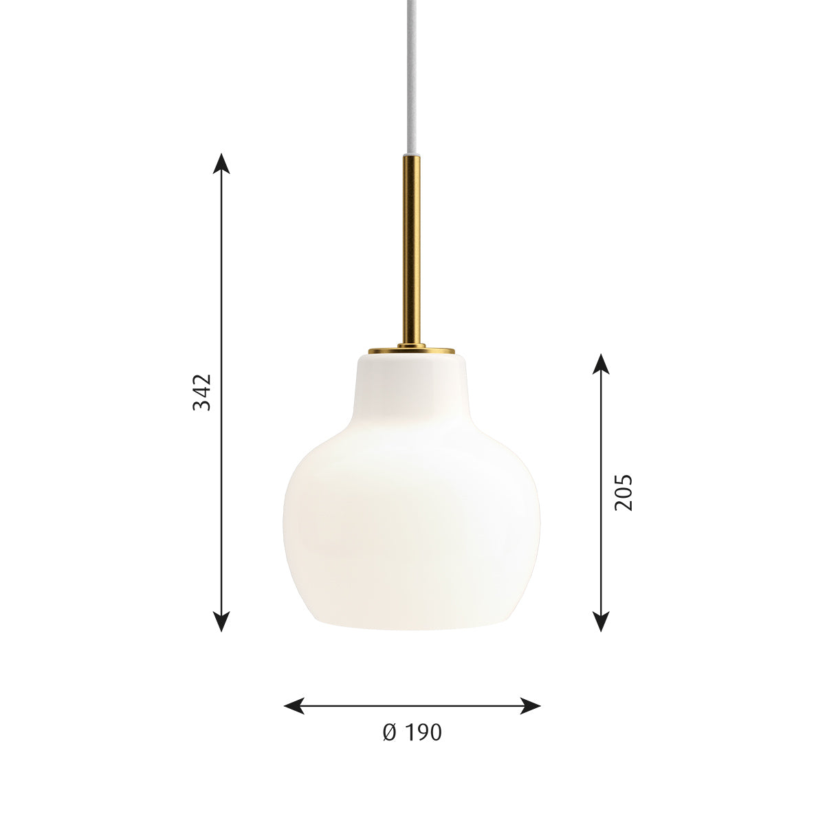 VL Ring Crown 1 Pendant Light | Opal Glass Shade
