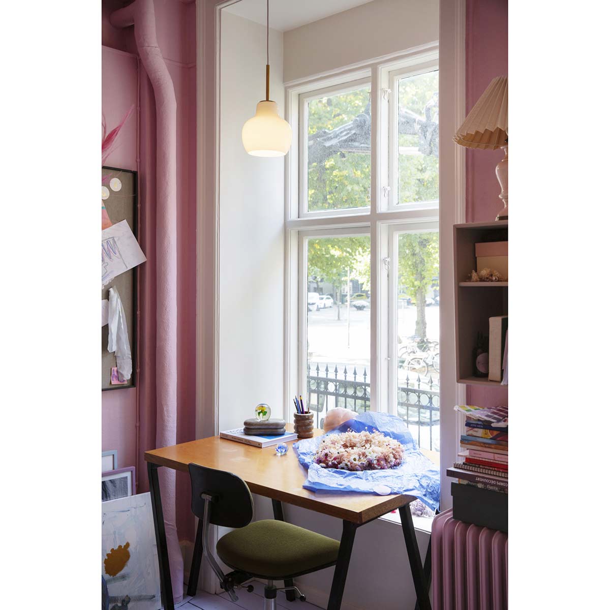 VL Ring Crown 1 Pendant Light | Opal Glass Shade
