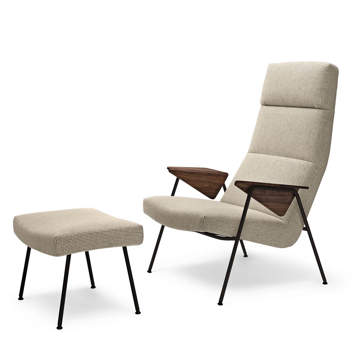 Votteler Stool | Isis 7274 Pale Grey Fabric