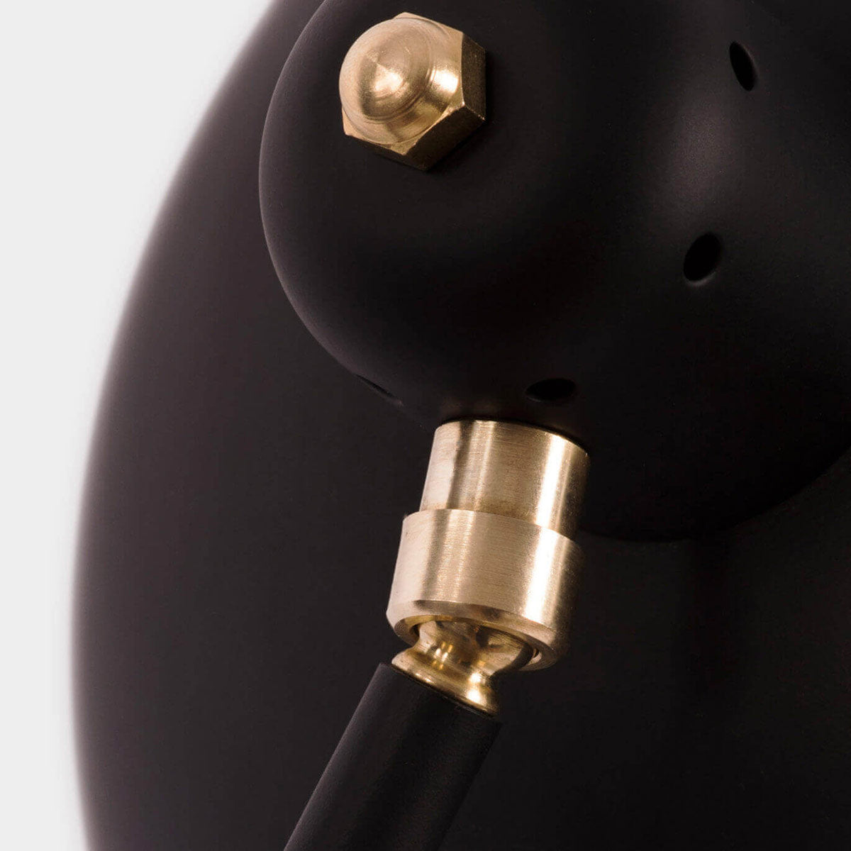 Waldorf Triple Suspension Lamp | Black with Brass Details