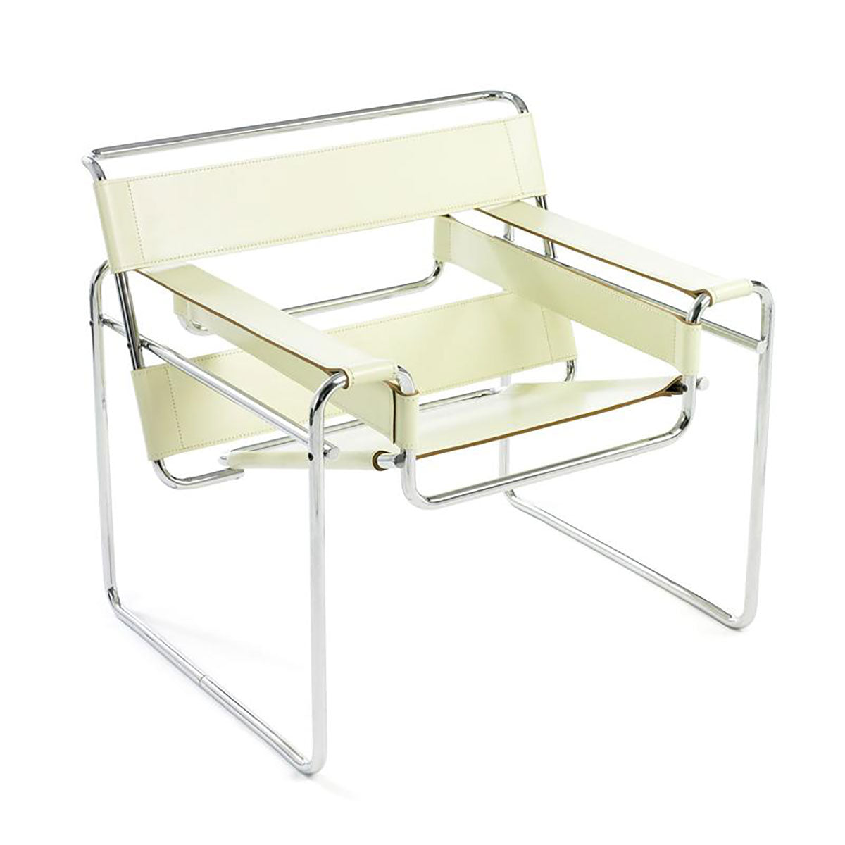 Wassily Lounge Chair | White Beige Cowhide 84