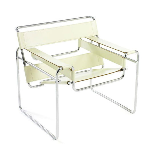 Wassily Lounge Chair | White Beige Cowhide 84