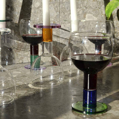 Pair of Eclipse Wine Glasses | Multicoloured