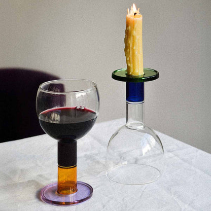 Pair of Eclipse Wine Glasses | Multicoloured