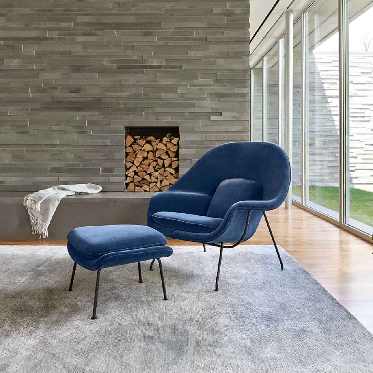 Womb Ottoman Relax | Red 18 West Fabric Upholstery