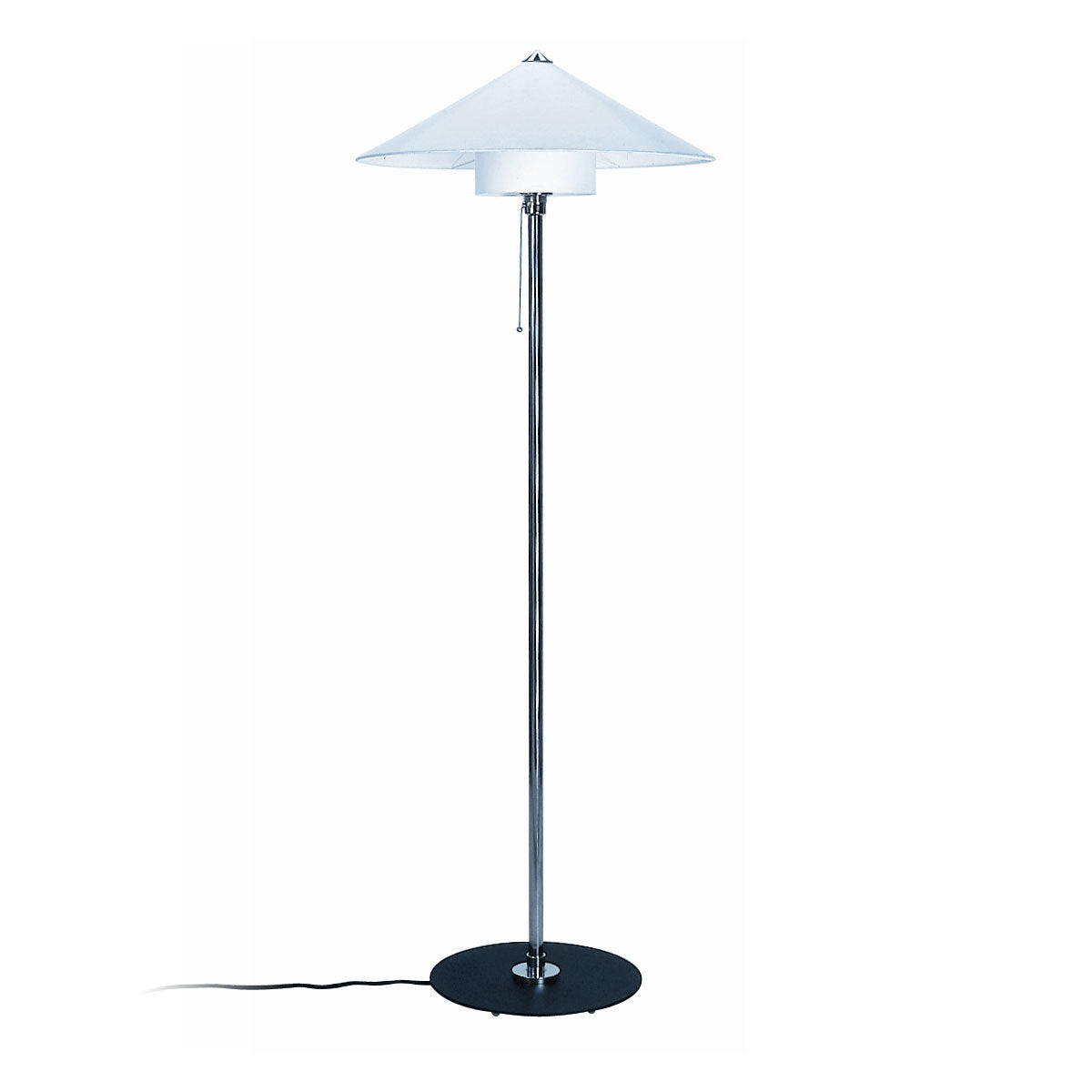 Wagenfeld Floor Lamp | Nickel Plated Brass Black Base