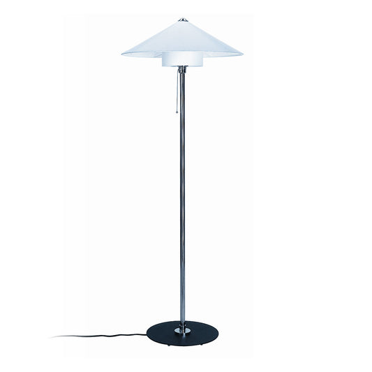 Wagenfeld Floor Lamp | Nickel Plated Brass Black Base