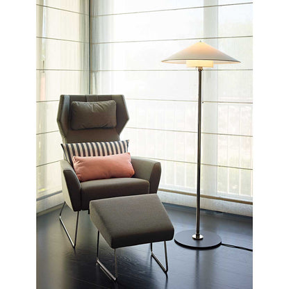 Wagenfeld Floor Lamp | Nickel Plated Brass Black Base